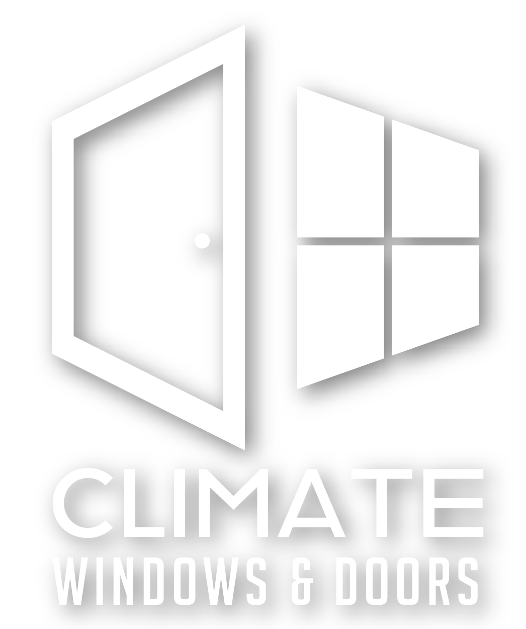 Climate Windows and Doors Logo in White_v2-01